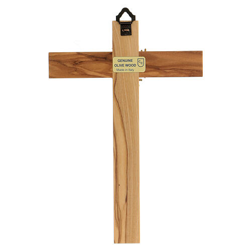 Crucifix bois d'olivier, Père, Saint Esprit doré 4
