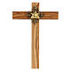 Crucifix bois d'olivier, Père, Saint Esprit doré s1