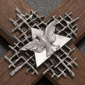Cross in walnut wood with Father and Holy Spirit