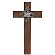 Cross in walnut wood with Father and Holy Spirit s1
