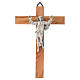 Auferstandene Christus auf Olivenholz Kreuz Silber Finish. s1