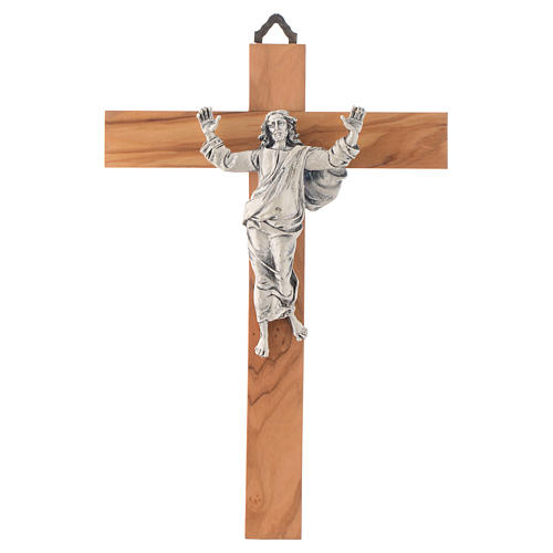 Lot De 4 Croix En Bois De Prière - Olivier Et Noyer, Motif Cœur, Poche 5 X 2,5 Cm, Anti-stress