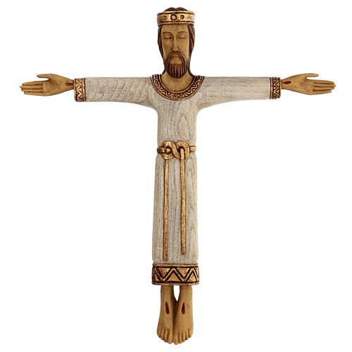 Crucifix Christ Prêtre et Roi bois Atelier Saint Joseph monastère de Bethléem 60 cm 1