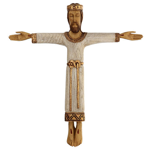 Wood Cross Christ Priest and King Atelier Bethléem 60 cm 1