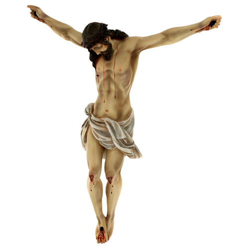 Body of Christ, 60cm in wood paste with elegant decorations 5
