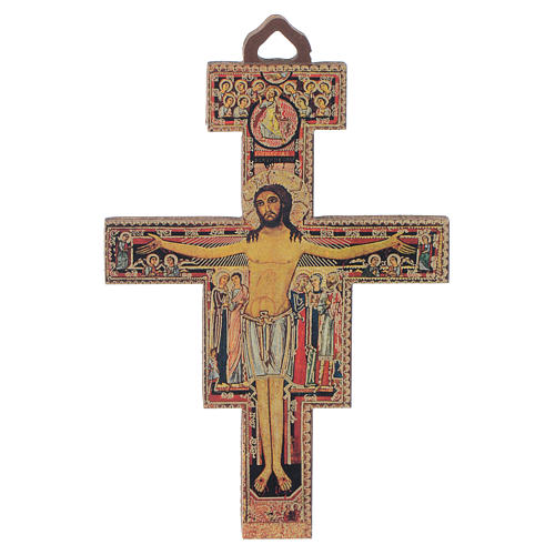 Crucifixo madeira São Damião 8 cm 1