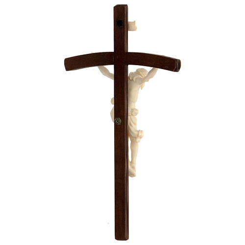Kruzifix, Modell Leonardo, Kreuz mit gebogenem Balken, Korpus natur 3