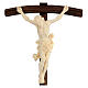 Kruzifix, Modell Leonardo, Kreuz mit gebogenem Balken, Korpus natur s2