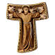 Tau cross with Saint Francis, painted linden wood, Val Gardena, 11.8 in s1