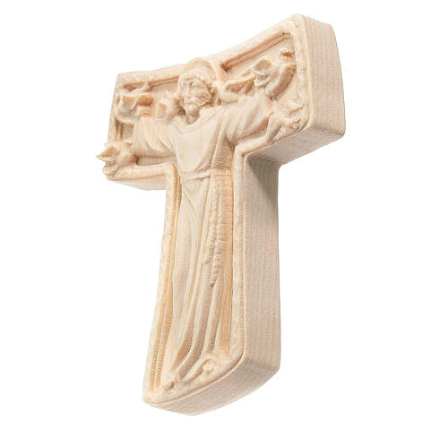 Croce San Francesco Tao Val Gardena tiglio naturale 30 cm 2