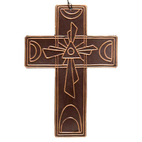 Kreuz um zu haengen Keramik Dreifaltigkeit 2