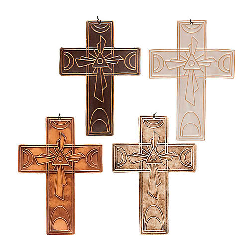 Croix murale en céramique Trinité 1