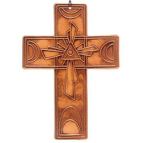 Krzyż na ścianę Trójca Święta ceramika 5
