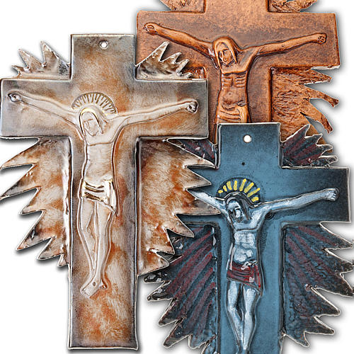 Crucifixo de parede raios 23 cm 1