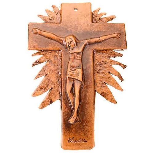 Crucifixo de parede raios 28 cm 3