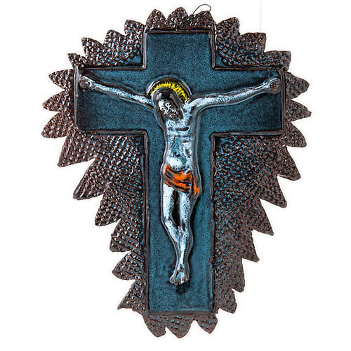 Crucifixo de parede raios 28 cm 4