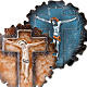 croix murale en céramique, diamètre de 30 cm s1