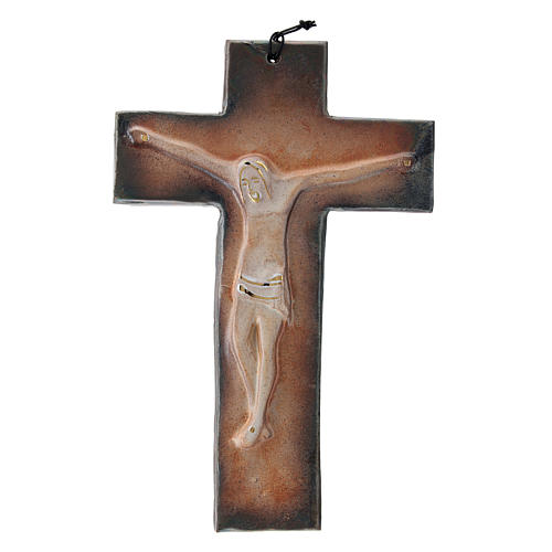 Croix murale en céramique 23 cm 1