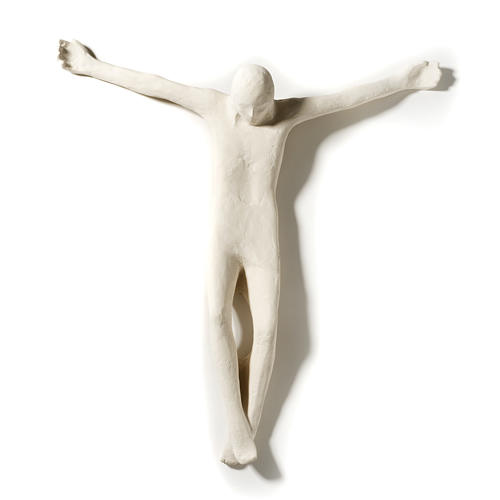 Stilisierter Leib Christi aus weissen Ton, 66cm. 2