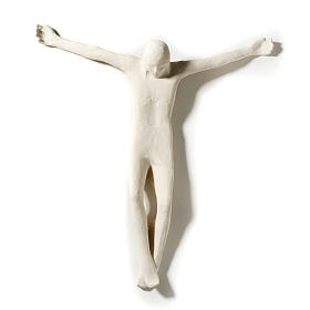 Corps de Christ stylisé argile blanche 66 cm