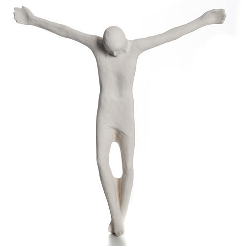 Corpo di Cristo stilizzato 66 cm argilla bianca 1