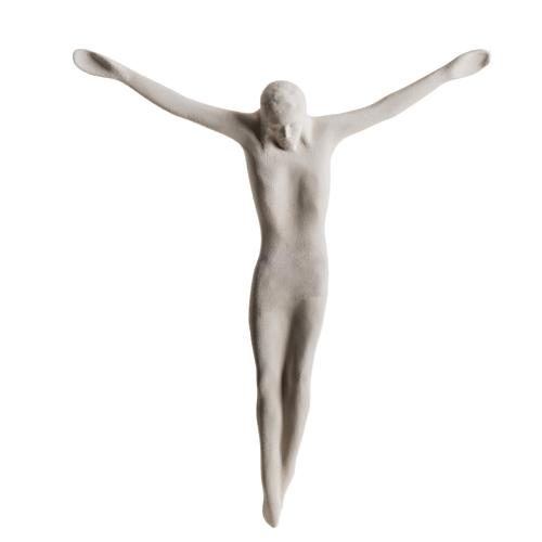 Cuerpo de Jesucristo estilizado 44 cm. arcilla blanca 1