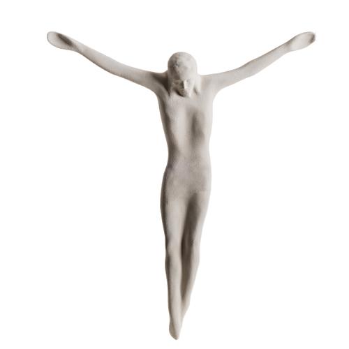 Corpo di Cristo stilizzato 44 cm argilla bianca 1