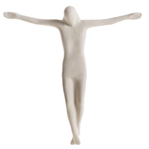 Corpo de Cristo estilizado 28 cm argila branca 1