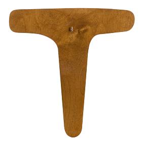 Crocifisso argilla bianca su croce legno 28 cm s5