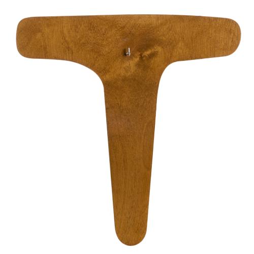 Crocifisso argilla bianca su croce legno 28 cm 5