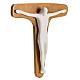 Crocifisso argilla bianca su croce legno 28 cm s4