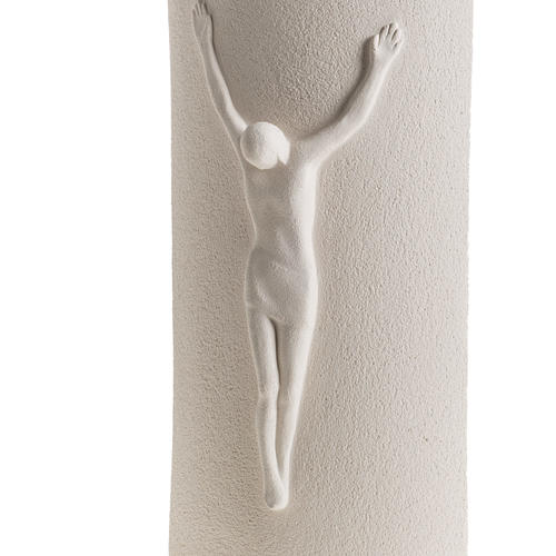 Kruzifix auf Stele weissen Ton, 29,5cm. 3