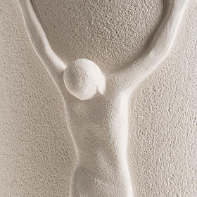 Crucifixo "Stele" argila branca 29,5 cm