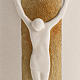 Crucifixo "Stele" argila branca e ouro 29,5 cm s2