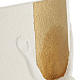 Crocefisso Stele argilla bianca oro con luce 29,5 cm s5