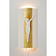 Crucifixo "Stele" argila branca ouro com luz 17,5 cm s1