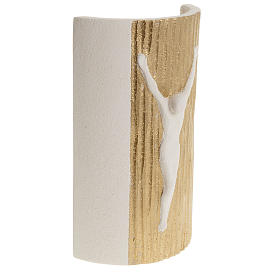 Crucifijo para la mesa arcilla blanca 11 cm. s2