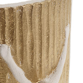 Crucifijo para la mesa arcilla blanca 11 cm. s4