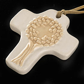 Croce color avorio ceramica artistica