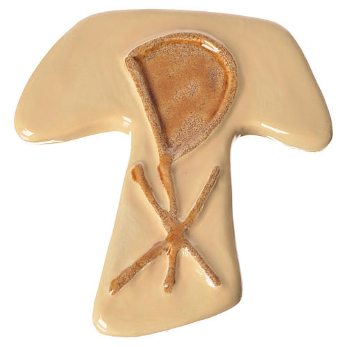 Krzyż tau ceramika XP, kość słoniowa 1