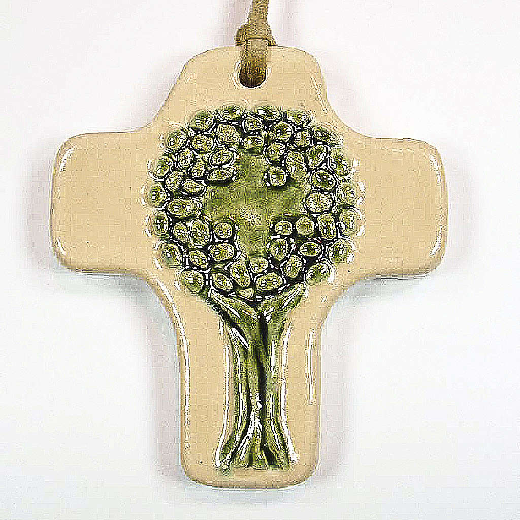 Fritz Cox Croce In Legno Per Bambini 'L'Albero Della Vita' – 15x9 Cm, Marrone, Con Biglietto Personalizzabile