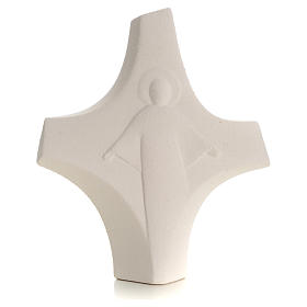 Table Cross with Resurrected Christ in Fire Clay