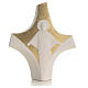 Cross with Resurrected Christ, gold in fire clay s1