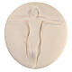 Crucifix, Jesus and bread, white clay, 10 in s1