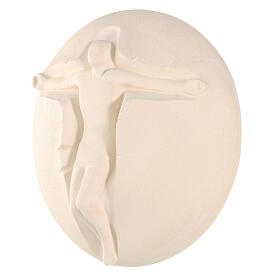 Crucifix Jésus pain argile blanche 25 cm