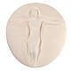 Crucifix, Jesus and bread, white clay, 6 in s1