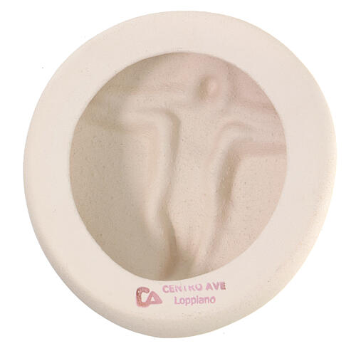 Gekreuzigter Jesus im Brot Gold Weißer Ton 15 cm 4