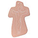 Stylised crucifix with silhouette, peach terracotta, Centro Ave, 6x4 in s1