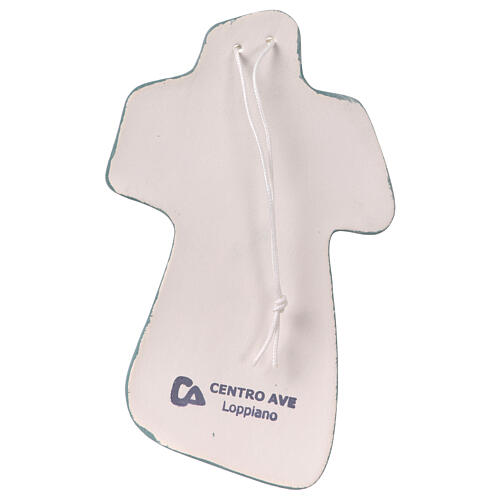 Silhouette Christus am Kreuz aus grüner Terrakotta Centro Ave 15x10 cm 3