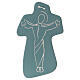 Jesus' silhouette on the cross, green terracotta, Centro Ave, 6x4 in s1